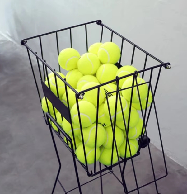 Trémie de balle de tennis pliable avec roues, panier de ramassage de balle de tennis debout