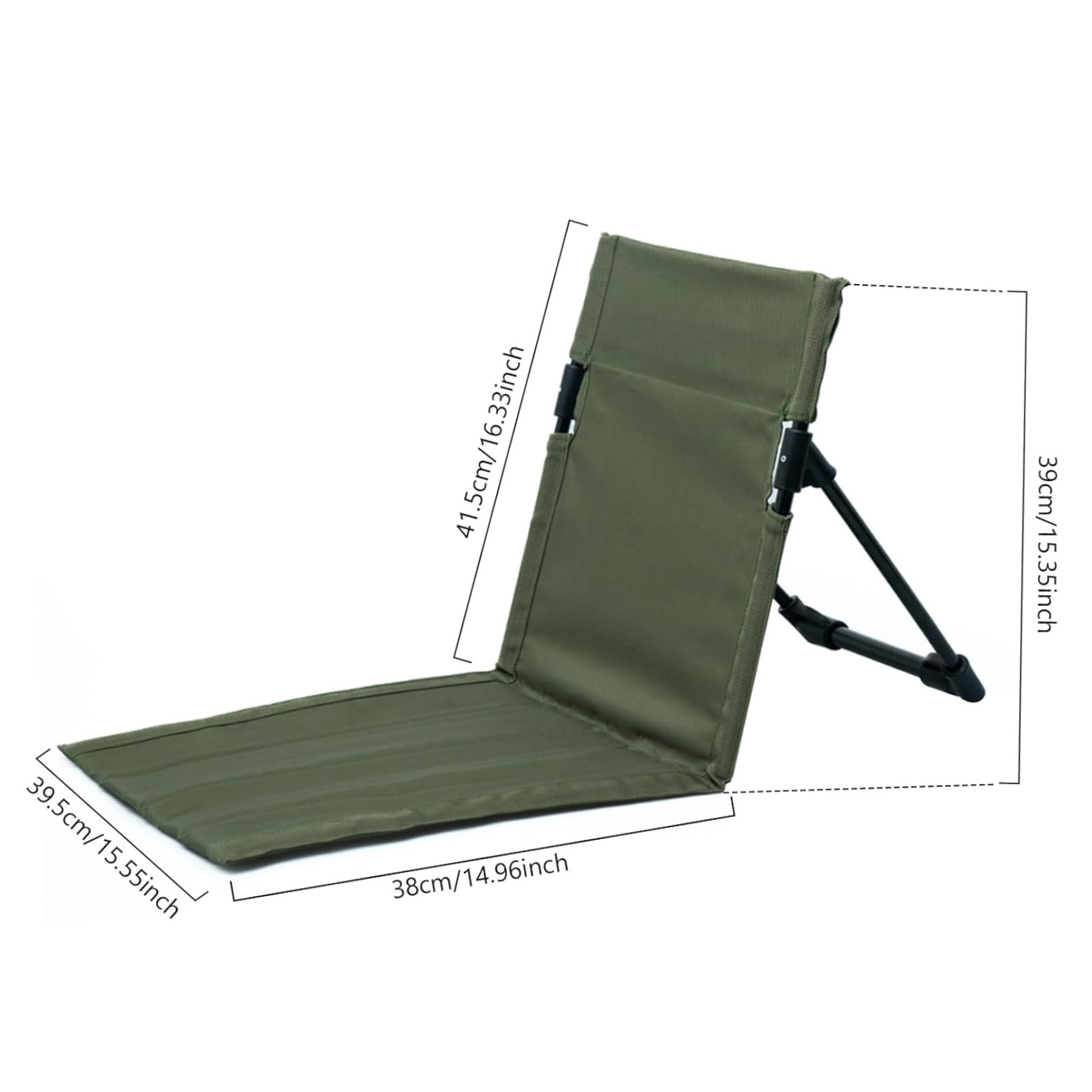 Se prélasser sur la plage, dans le jardin en utilisant une chaise de sol portable idéale avec support dorsal, conception portable avec tube